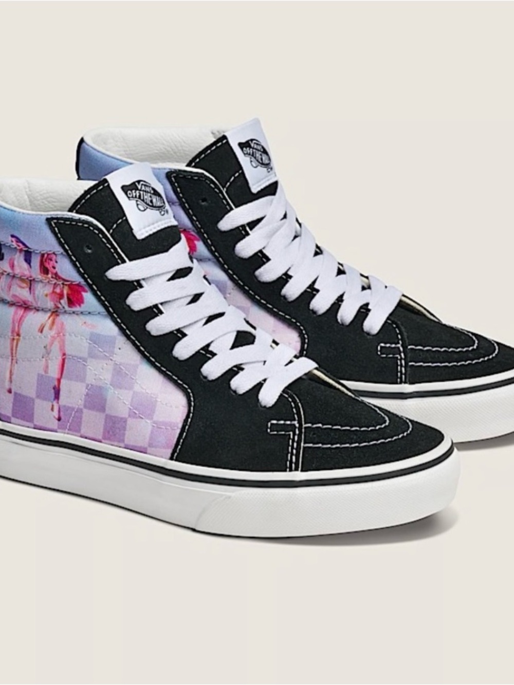 NWT Vans Demon hunters Black and Purple High-Top Sneakers with checkered Panel